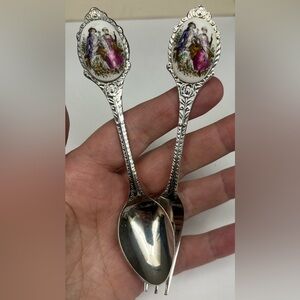 Vintage Japanese Unused 6-Piece Dessert Set | 3 Spoons 3 Forks | Cameo Handles